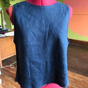 Navy Blue Linen Tank